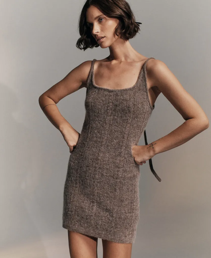 CABLE KNIT WOOL DRESS