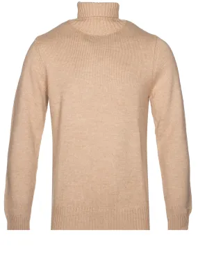 Camel Merino Roll Neck Beige