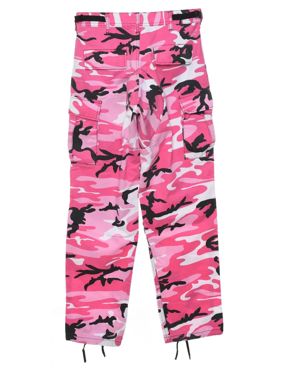 Camouflage Print Cargo Trousers - W28 L30