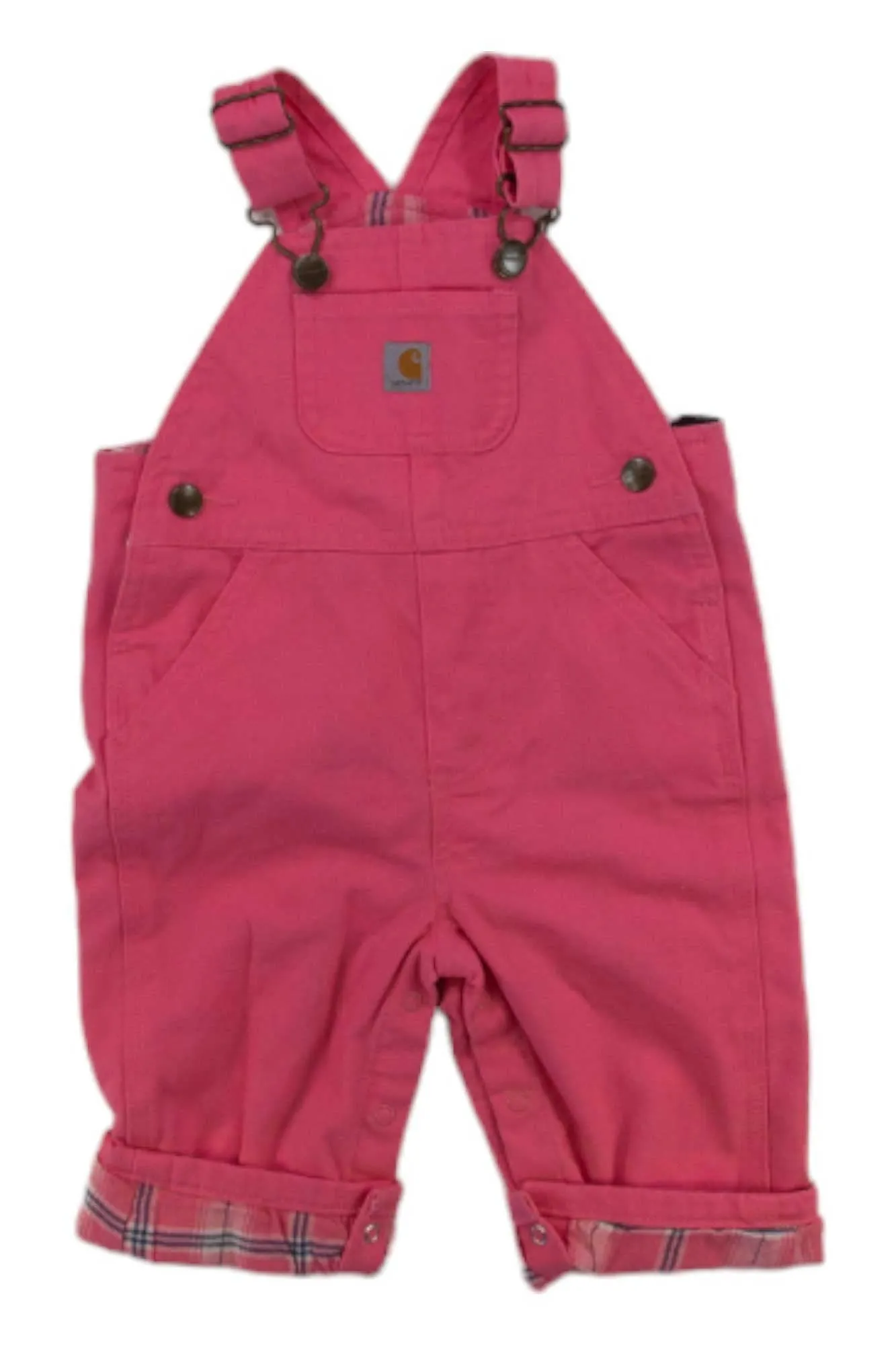 Carhartt Infant Girls' Loose Fit Canvas Flannel Lined Bib Overall