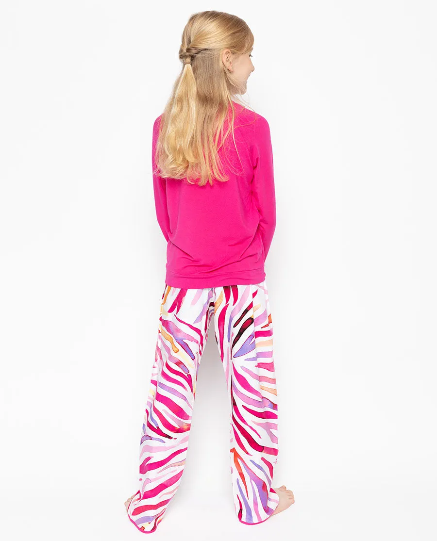 Carrie Jersey Top and Brushstroke Print Pyjama Set