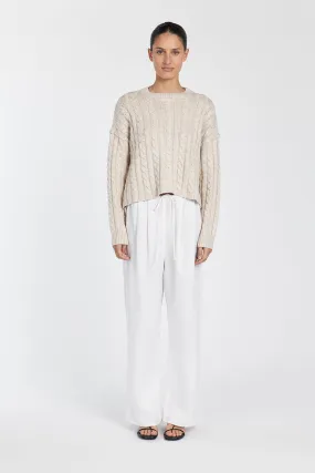 CASEY CHALK MARLE CABLE KNIT JUMPER