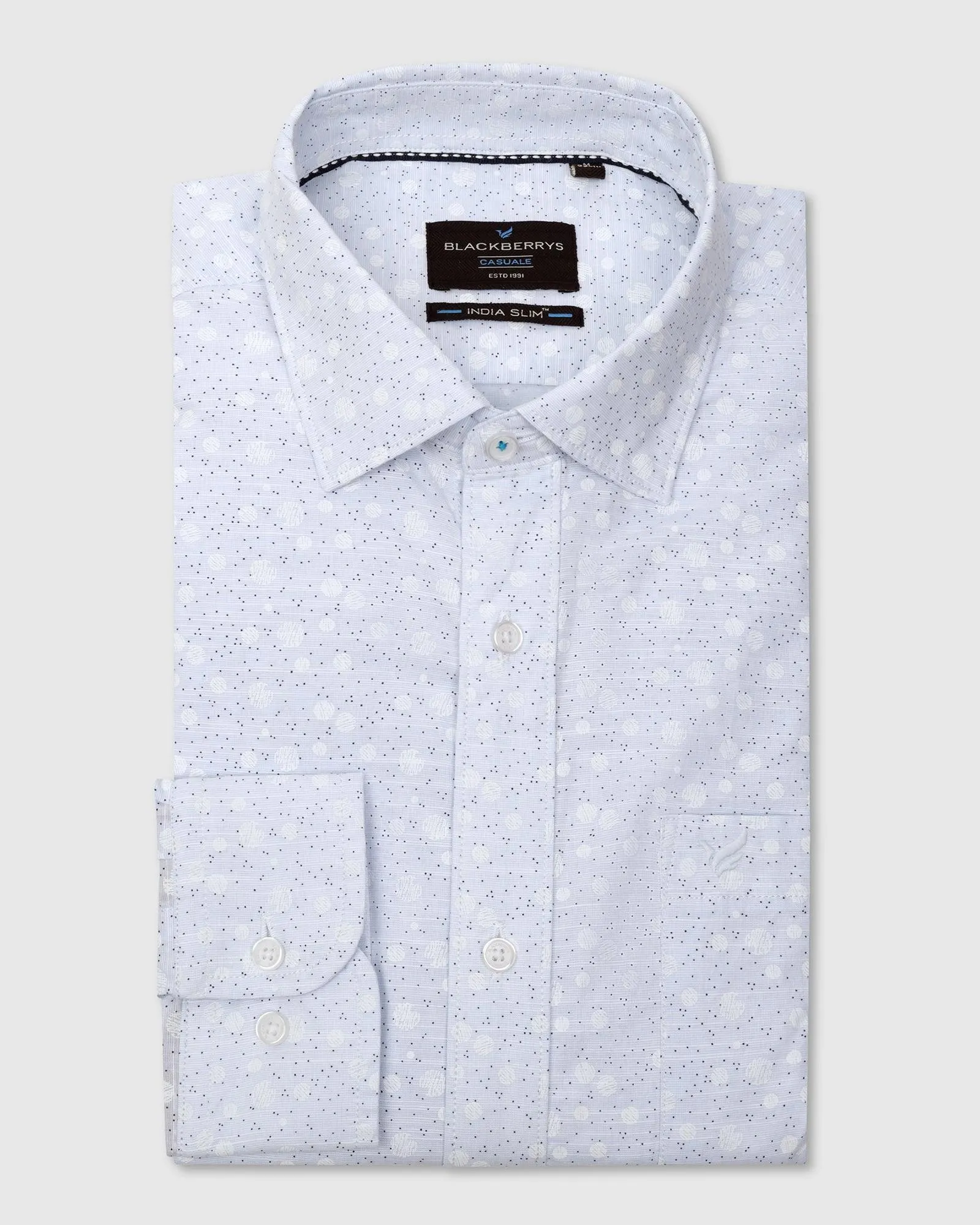 Casual Blue Printed Shirt - Salsa