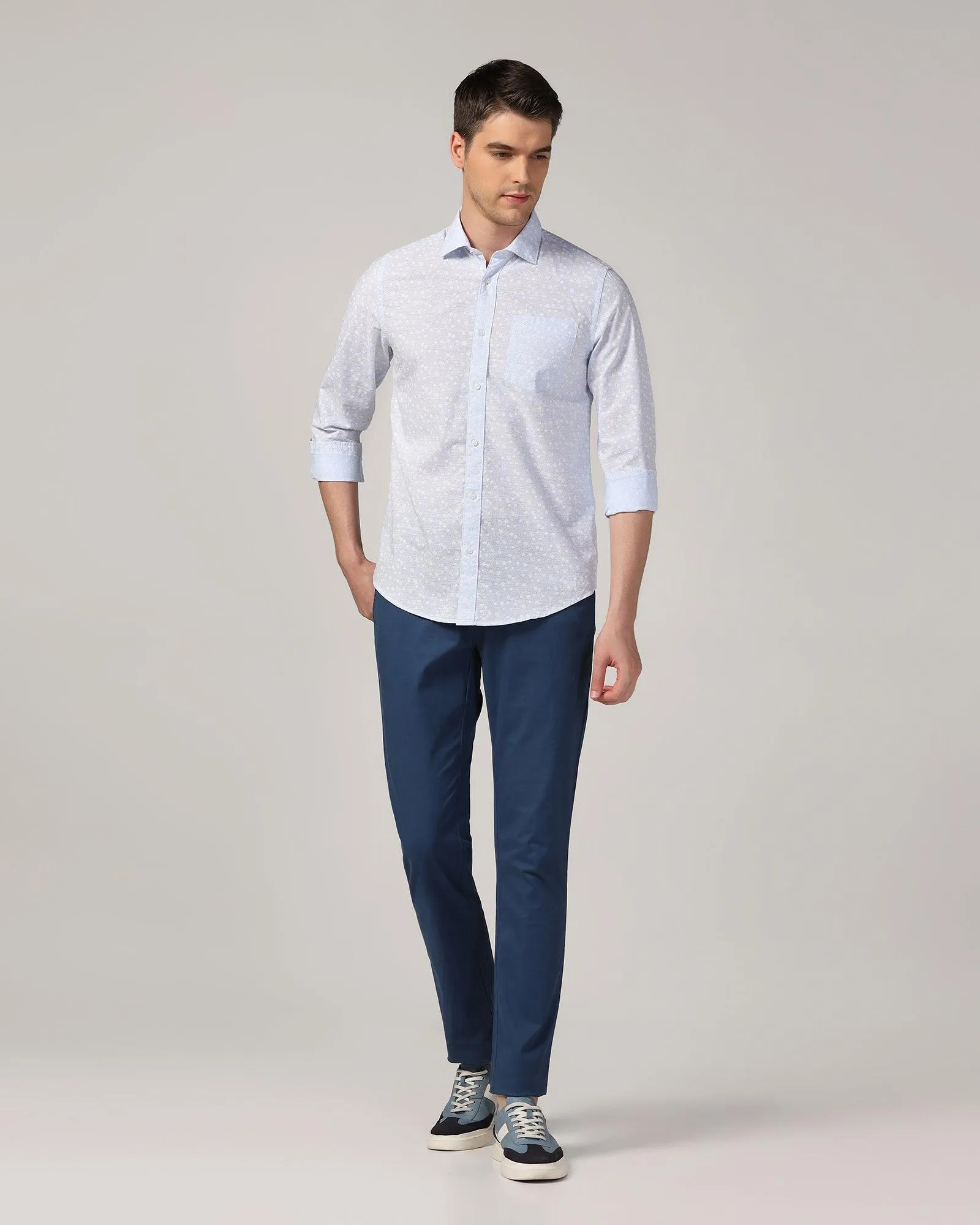 Casual Blue Printed Shirt - Salsa