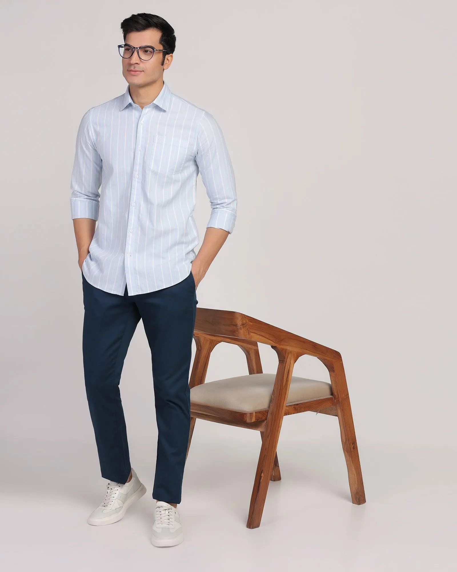 Casual Blue Stripe Shirt - Cooper