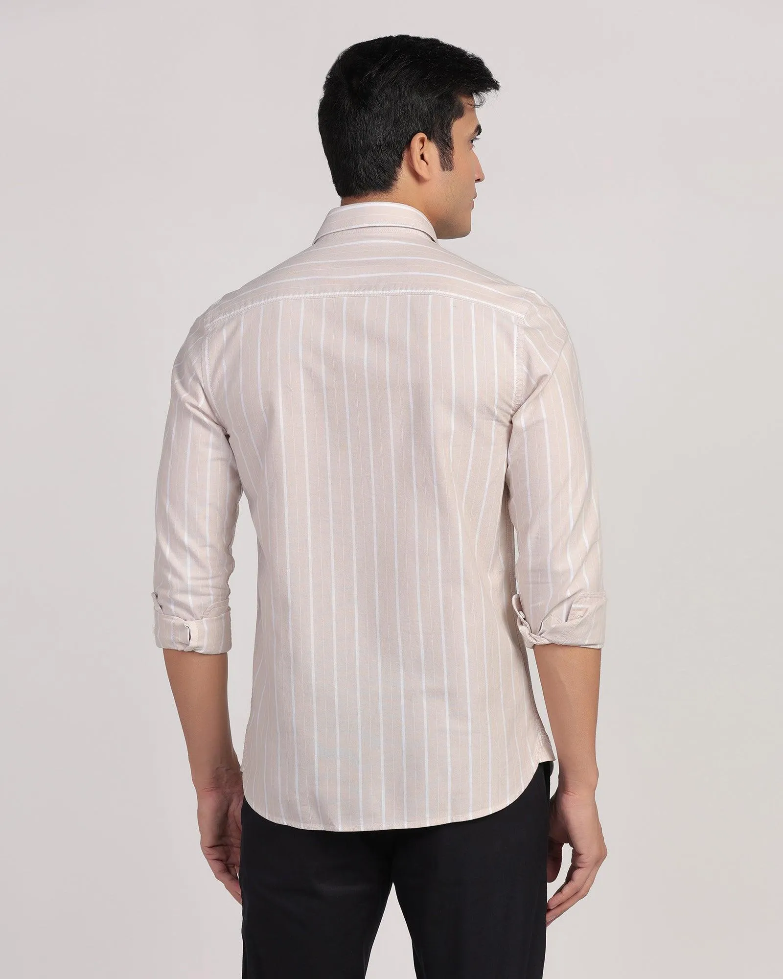 Casual Ecru Stripe Shirt - Cooper