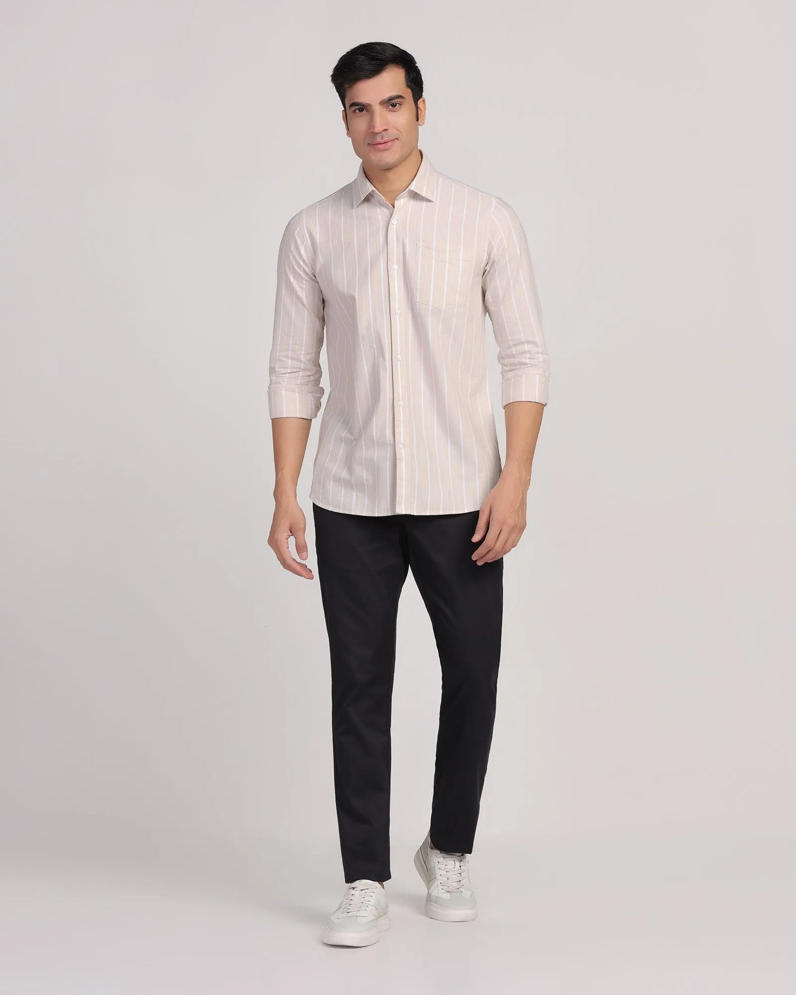 Casual Ecru Stripe Shirt - Cooper