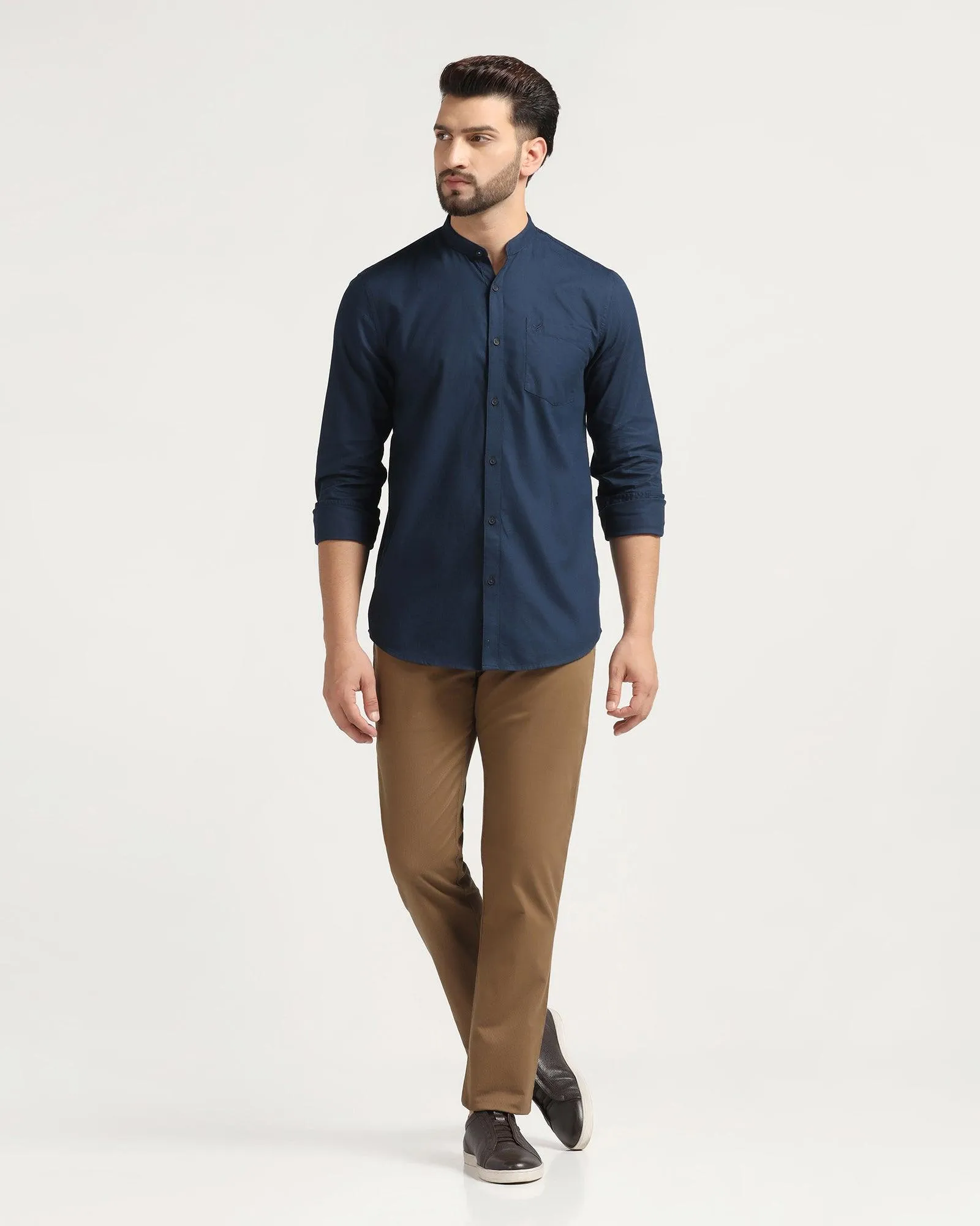 Casual Navy Solid Shirt - Colt