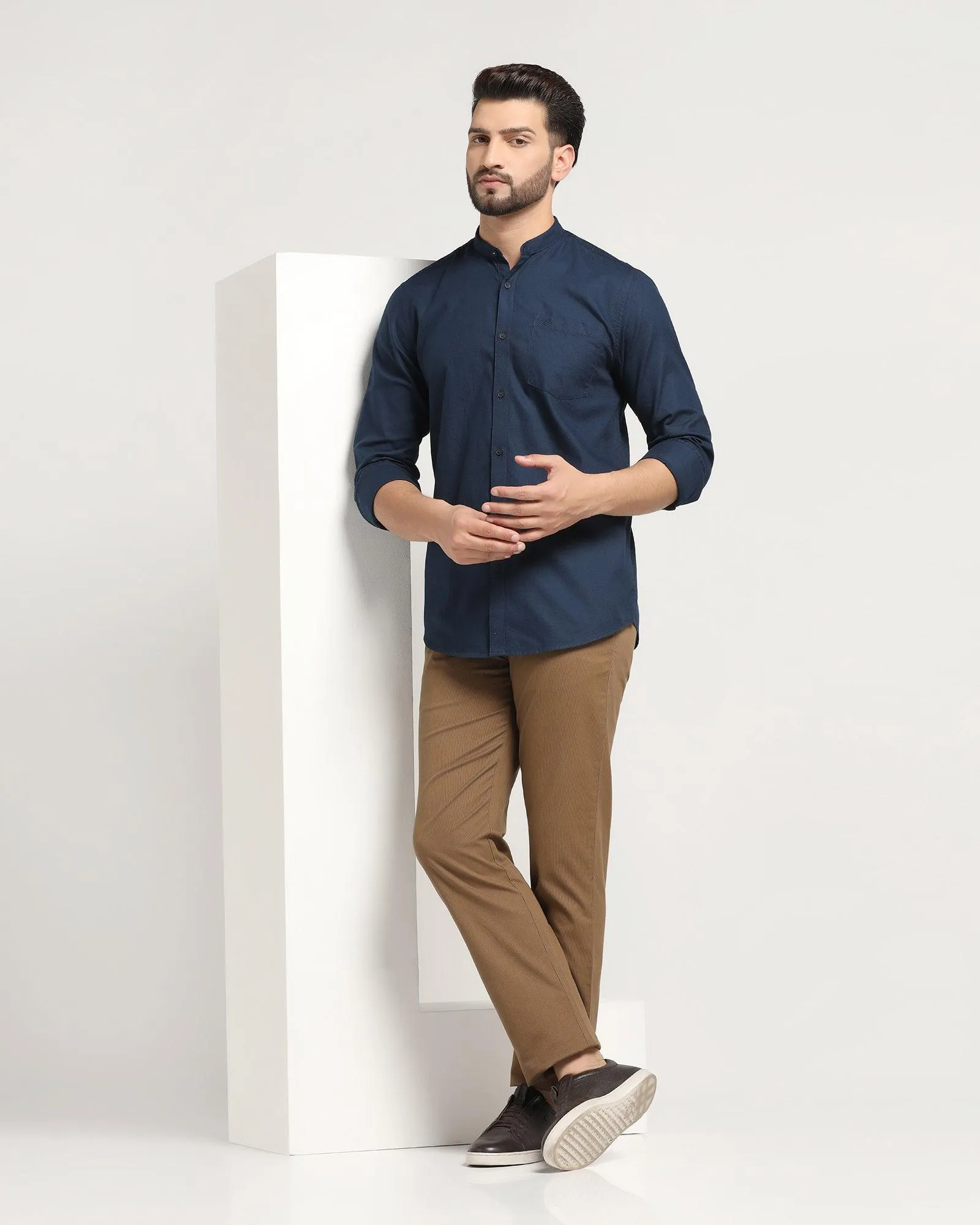 Casual Navy Solid Shirt - Colt