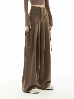 Casual Suit High Waist Straight Wide Leg Pants