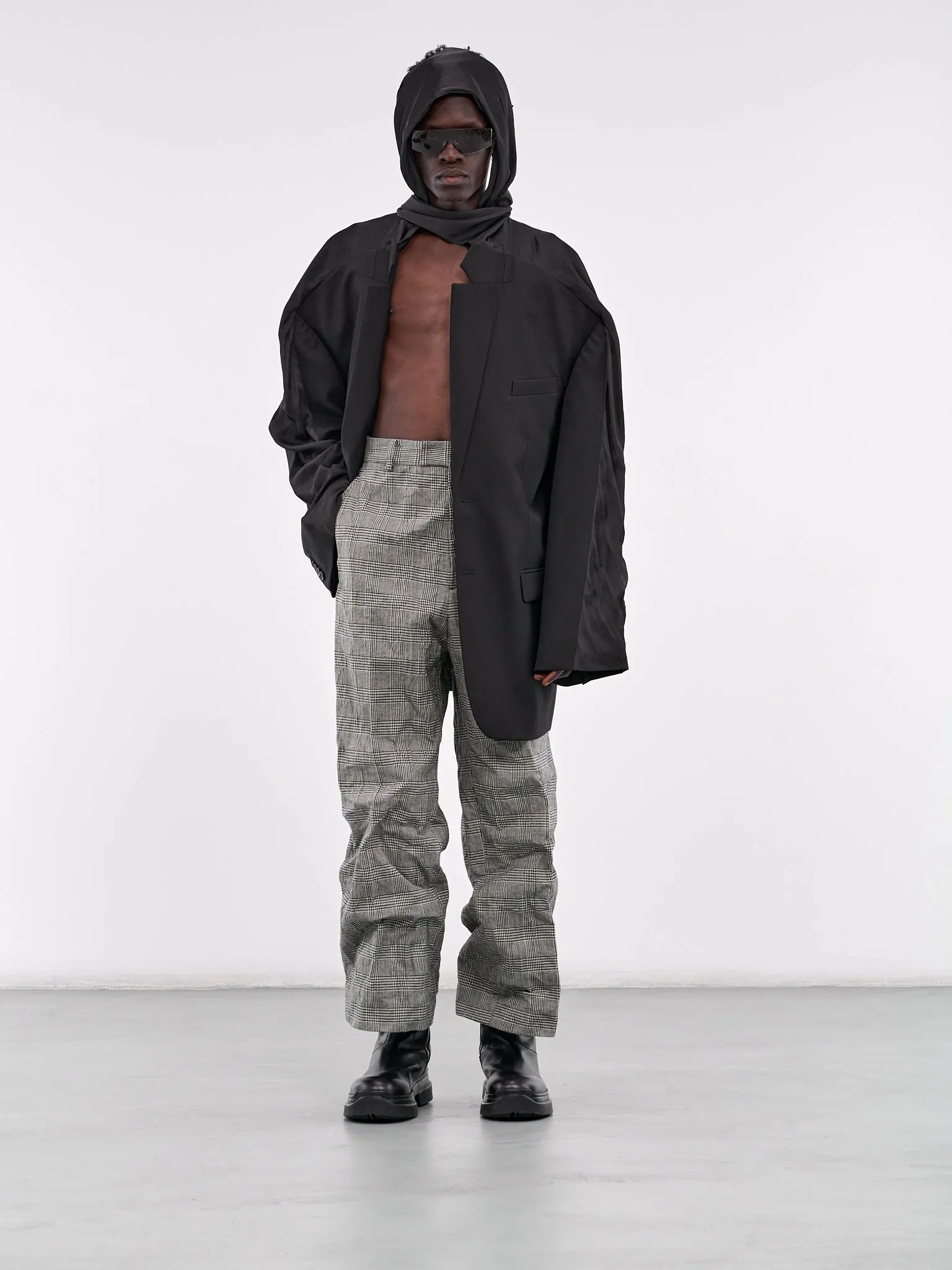 Check Trousers (UA66PA110G-GREY-CHECK)