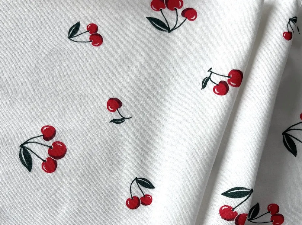 Cherries in the Snow Mid-Weight Cotton Knit