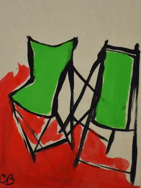 Chiliennes green and red - Caroline Beauzon 15" x 10¾"