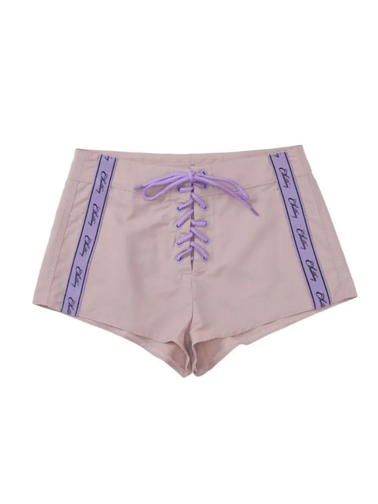 CHILLHANG Retro High Waist Surf Shorts