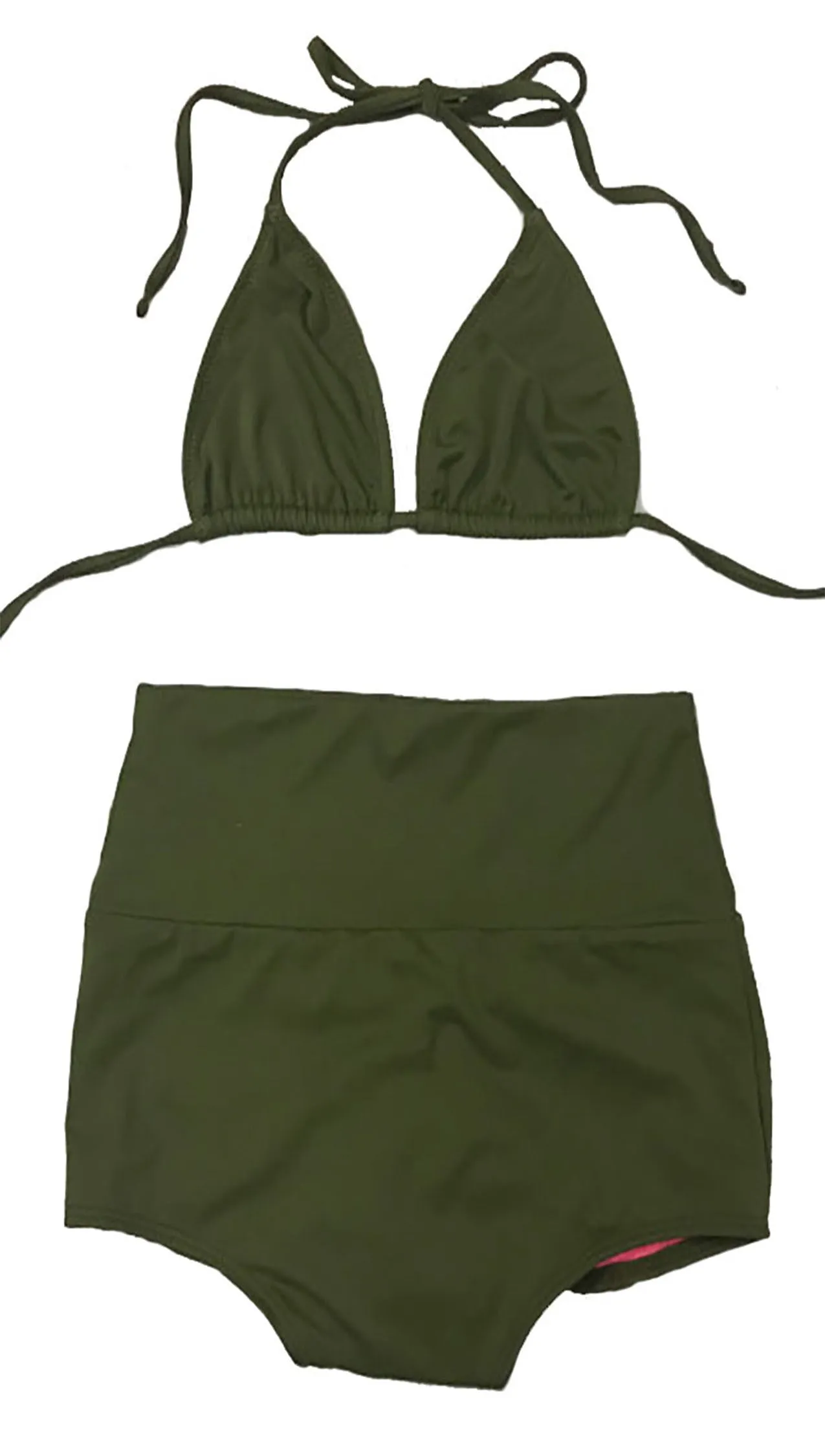 Chynna Dolls Swimwear Waikiki Olive High Waist Bikini