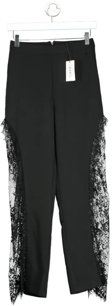 Cider Black Lace Panel Trousers XS