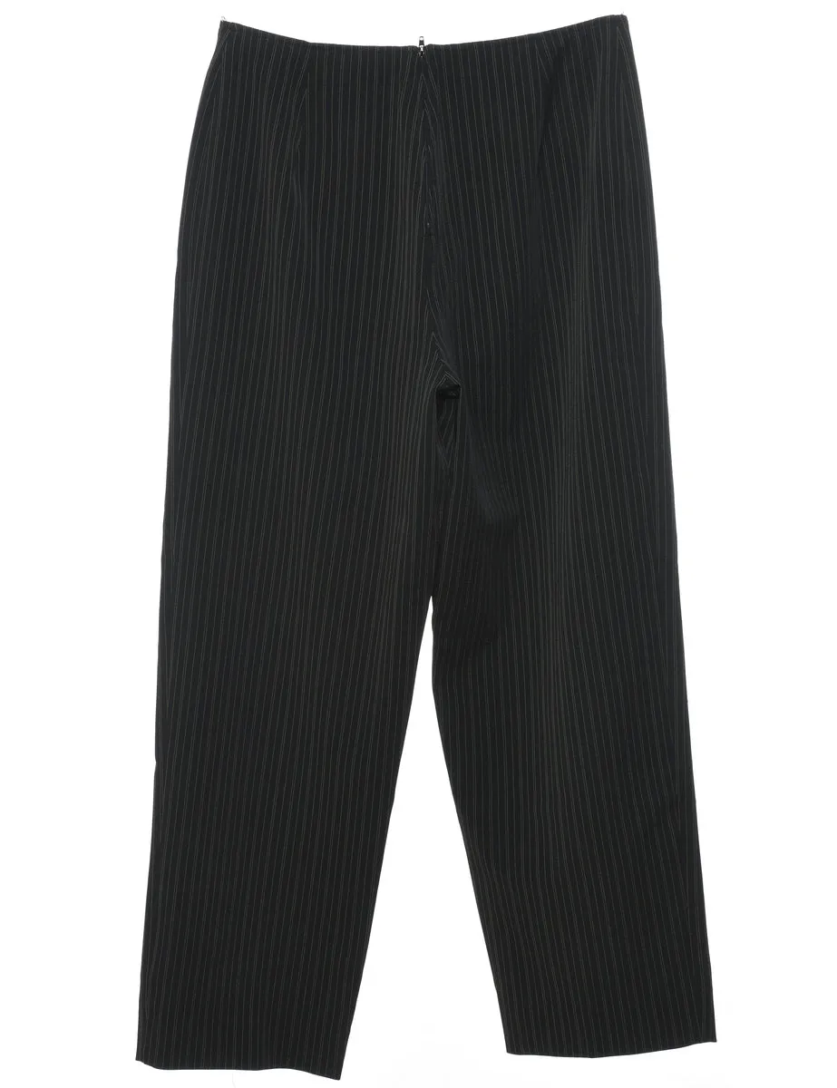 Classic Black Pinstriped Trousers - W30 L28