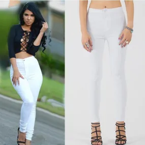 Clearance Elastic Slim Straight Casual Skinny High Waist Pants