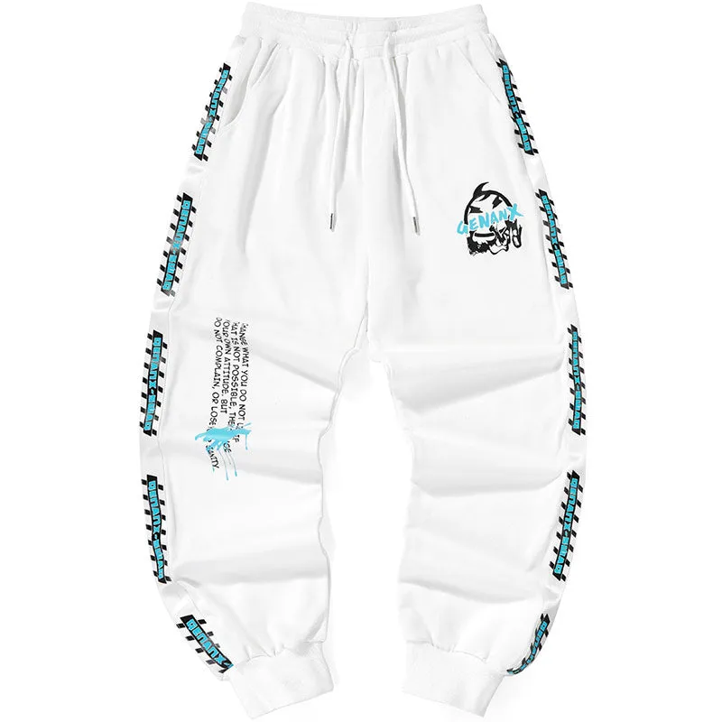 Contrast Color Graffiti Print Jogger Pants