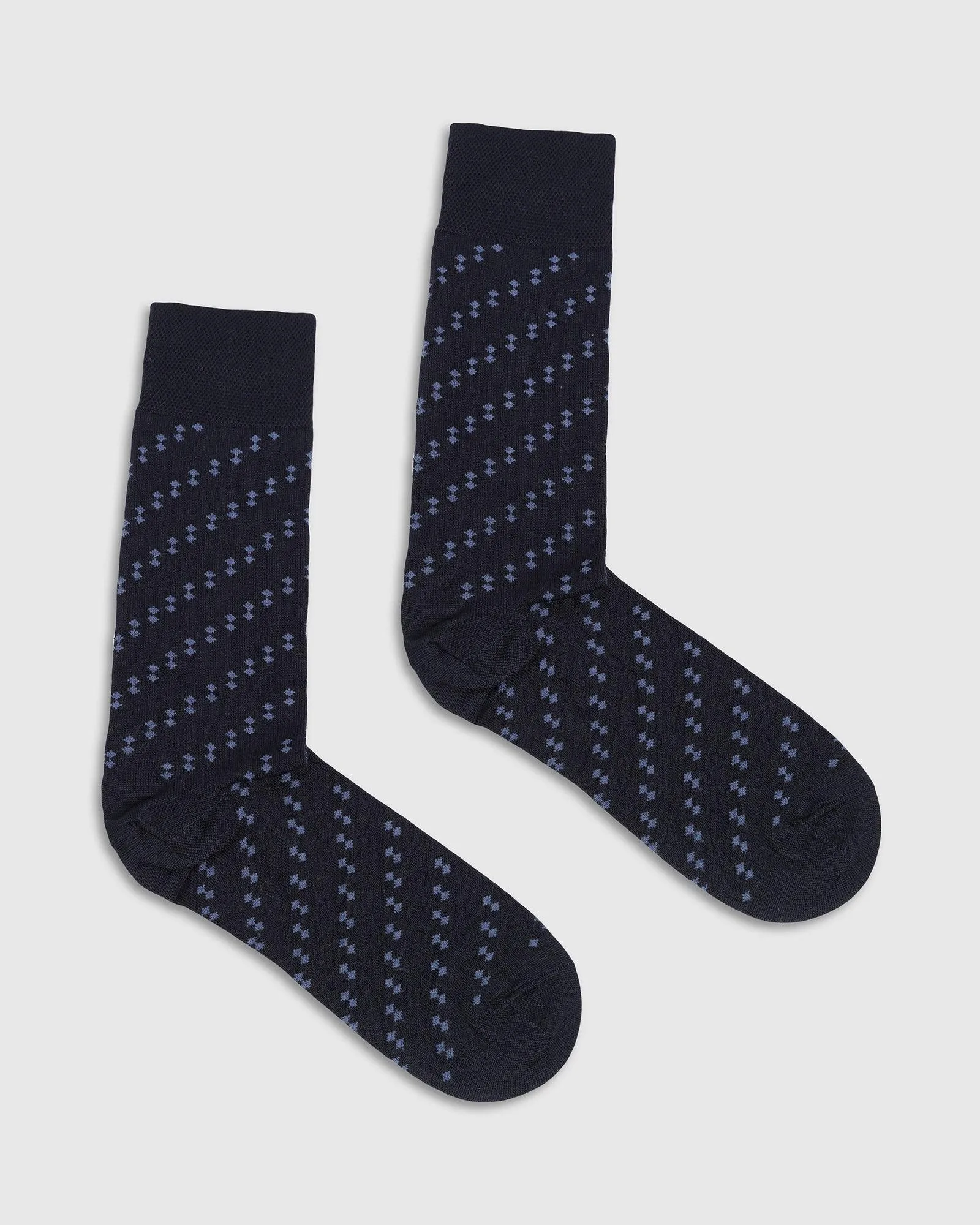 Cotton Dark Navy Printed Socks - Toyo