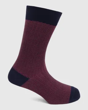 Cotton Maroon Printed Socks - Tusken