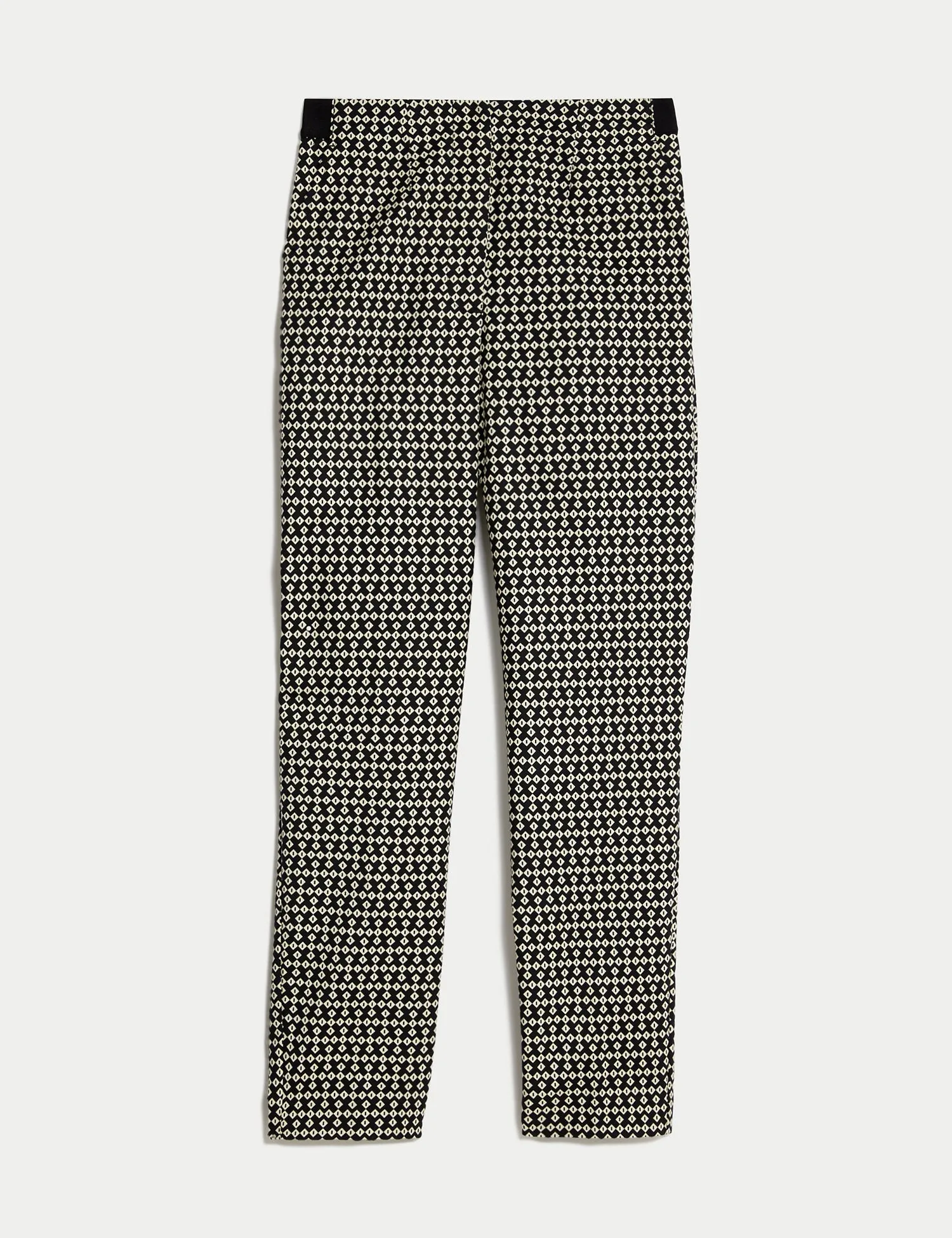 Cotton Rich Printed Slim Fit Trousers