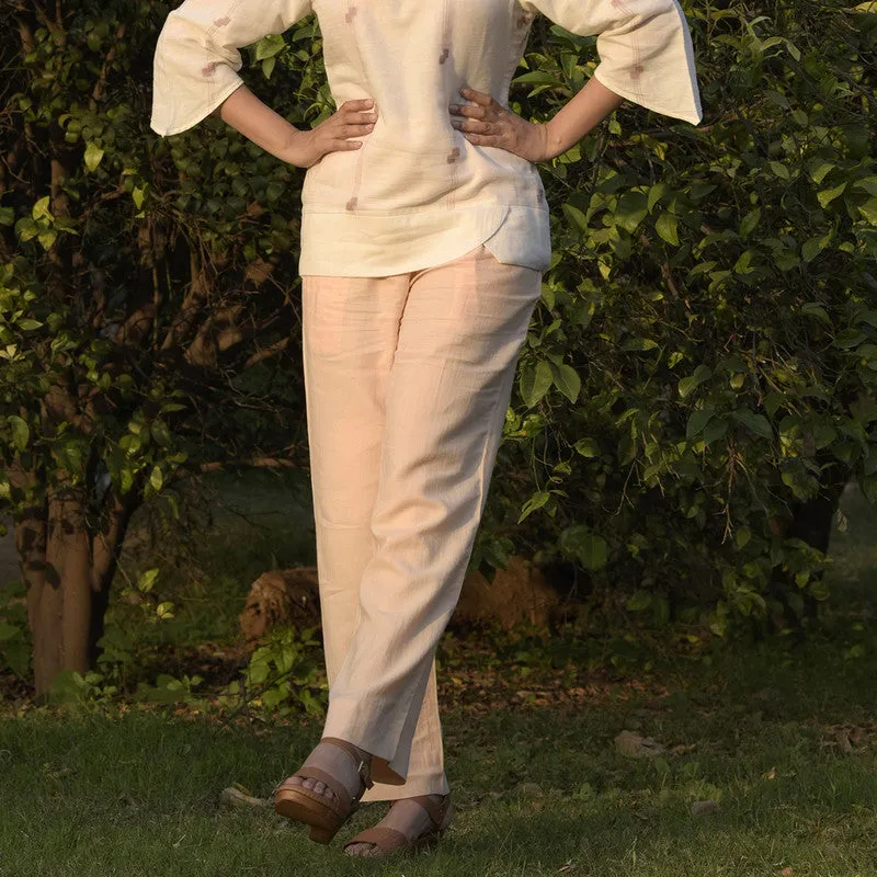 Cotton Trouser For Women | Regular Fit | Plain | Peach