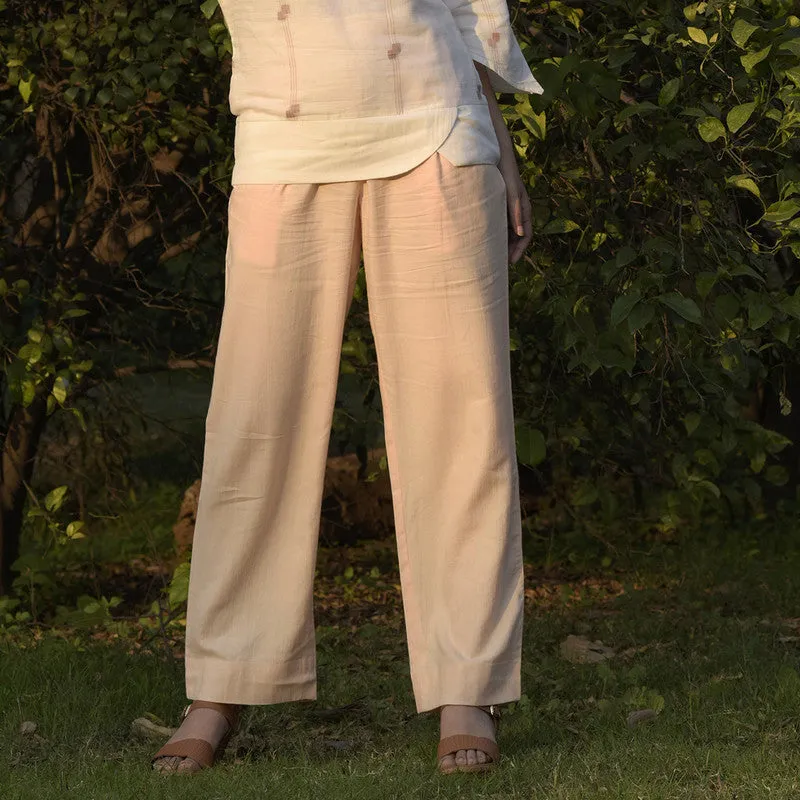 Cotton Trouser For Women | Regular Fit | Plain | Peach