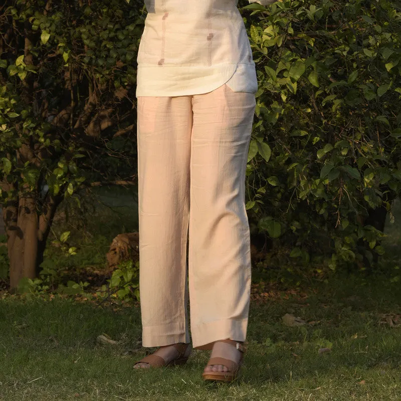 Cotton Trouser For Women | Regular Fit | Plain | Peach