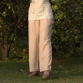 Cotton Trouser For Women | Regular Fit | Plain | Peach