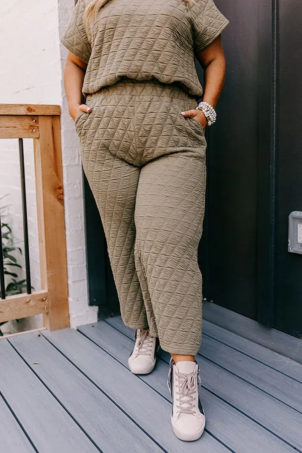 Creekside Cabin High Waist Pants In Sage Curves