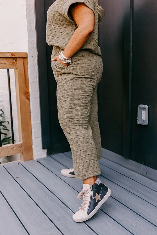 Creekside Cabin High Waist Pants In Sage Curves