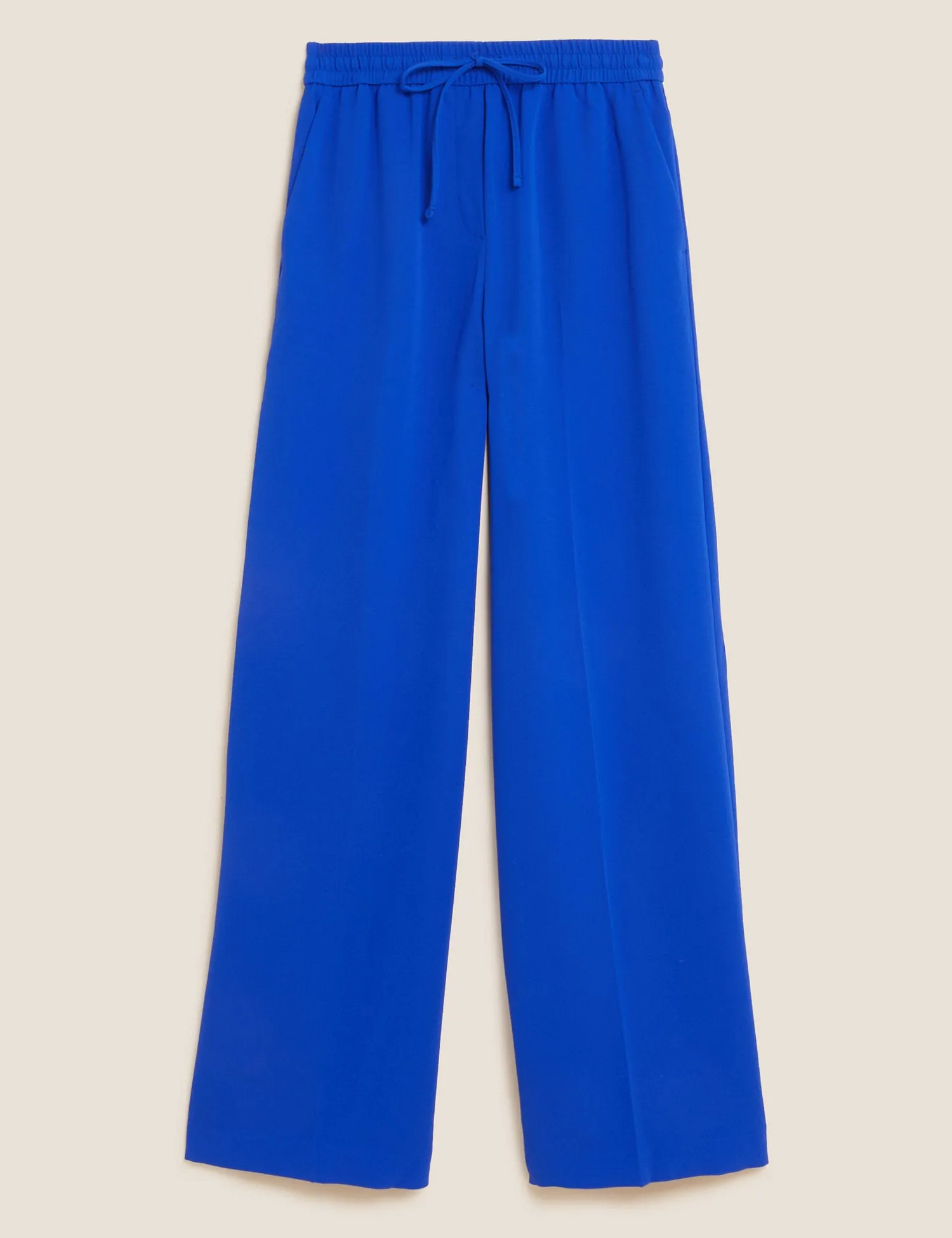 Crepe Drawstring Wide Leg Trousers