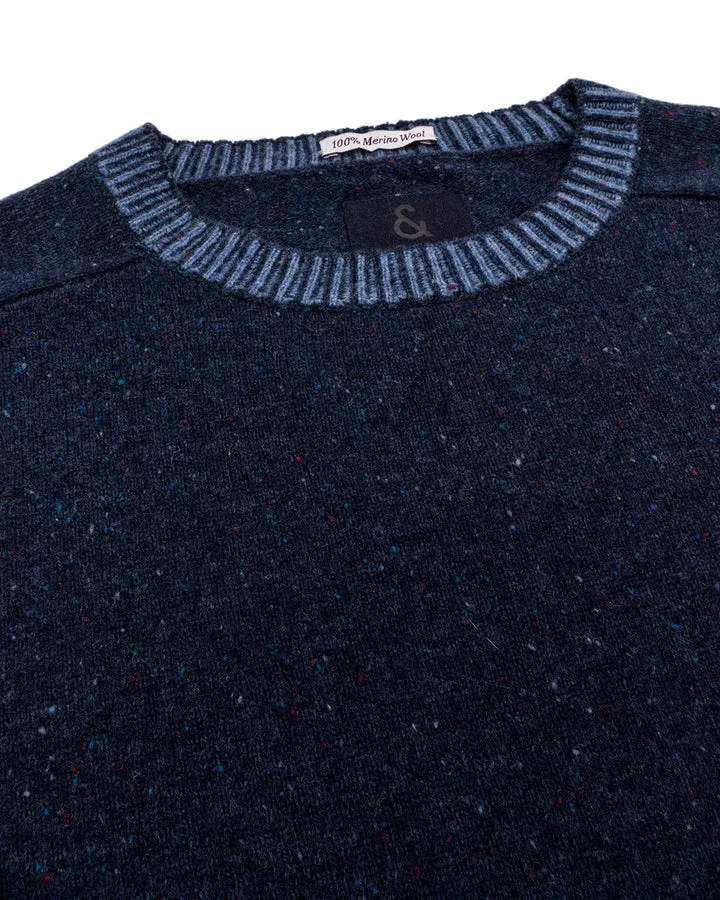 Crew Neck Merino Jumper - Midnight Blue