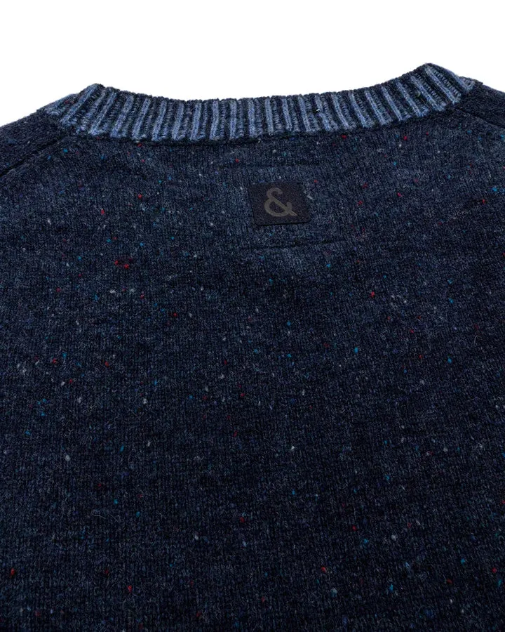 Crew Neck Merino Jumper - Midnight Blue