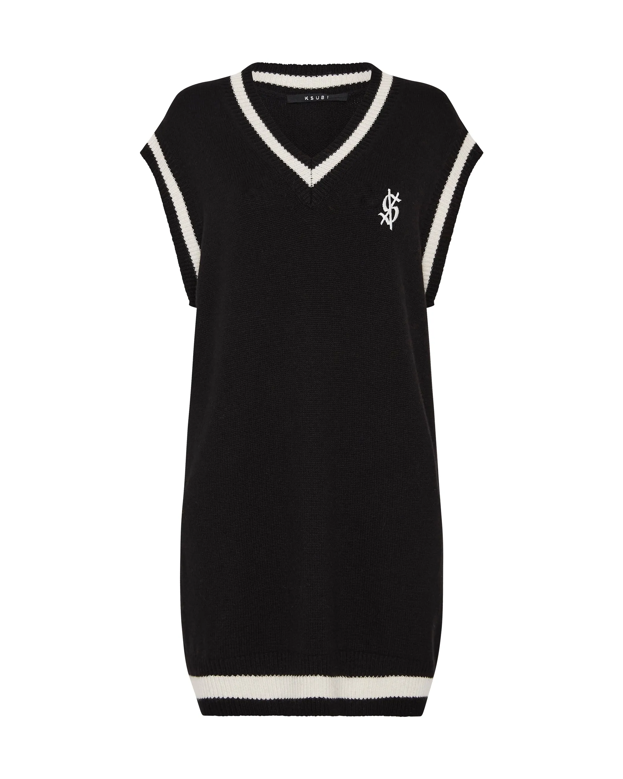 CROSS DOLLAR KNIT DRESS BLACK