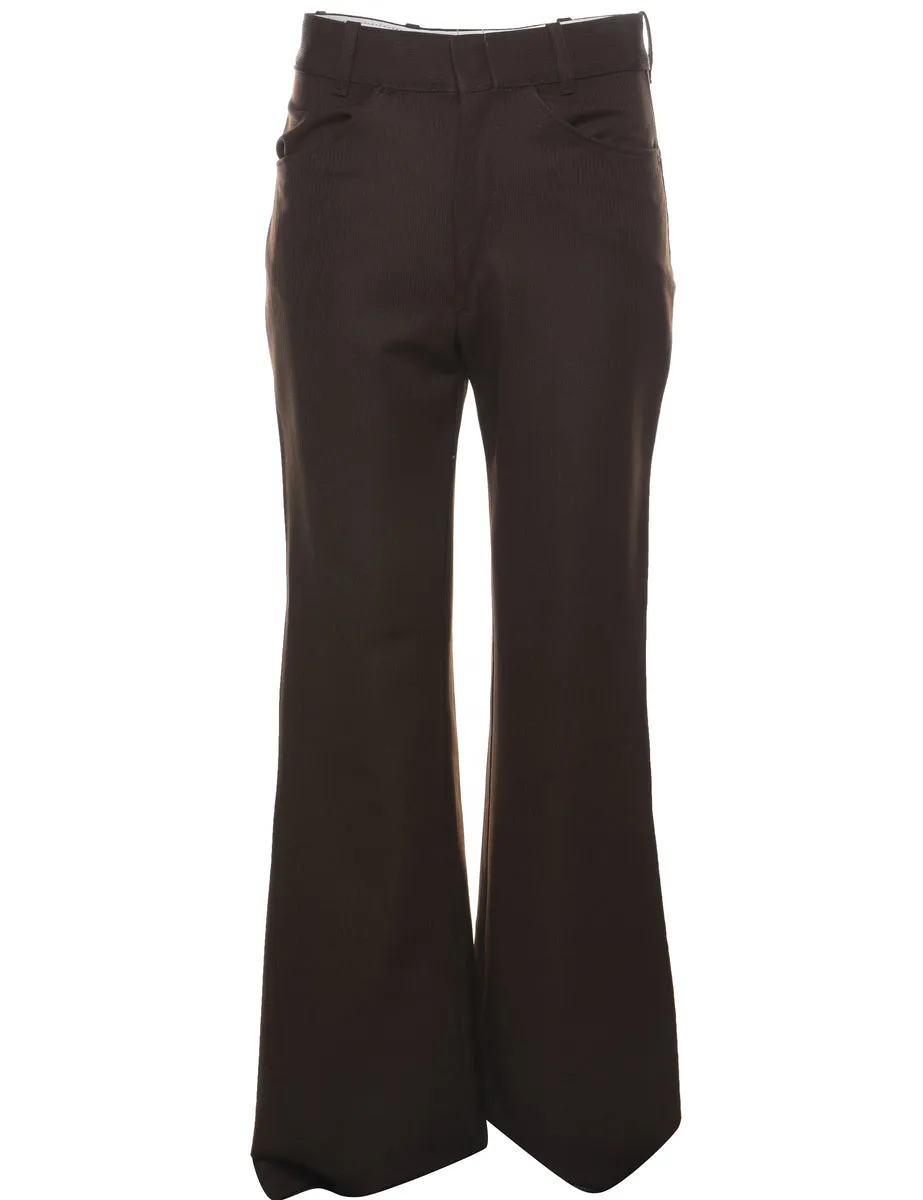 Dark Brown Flared Trousers - W28 L32