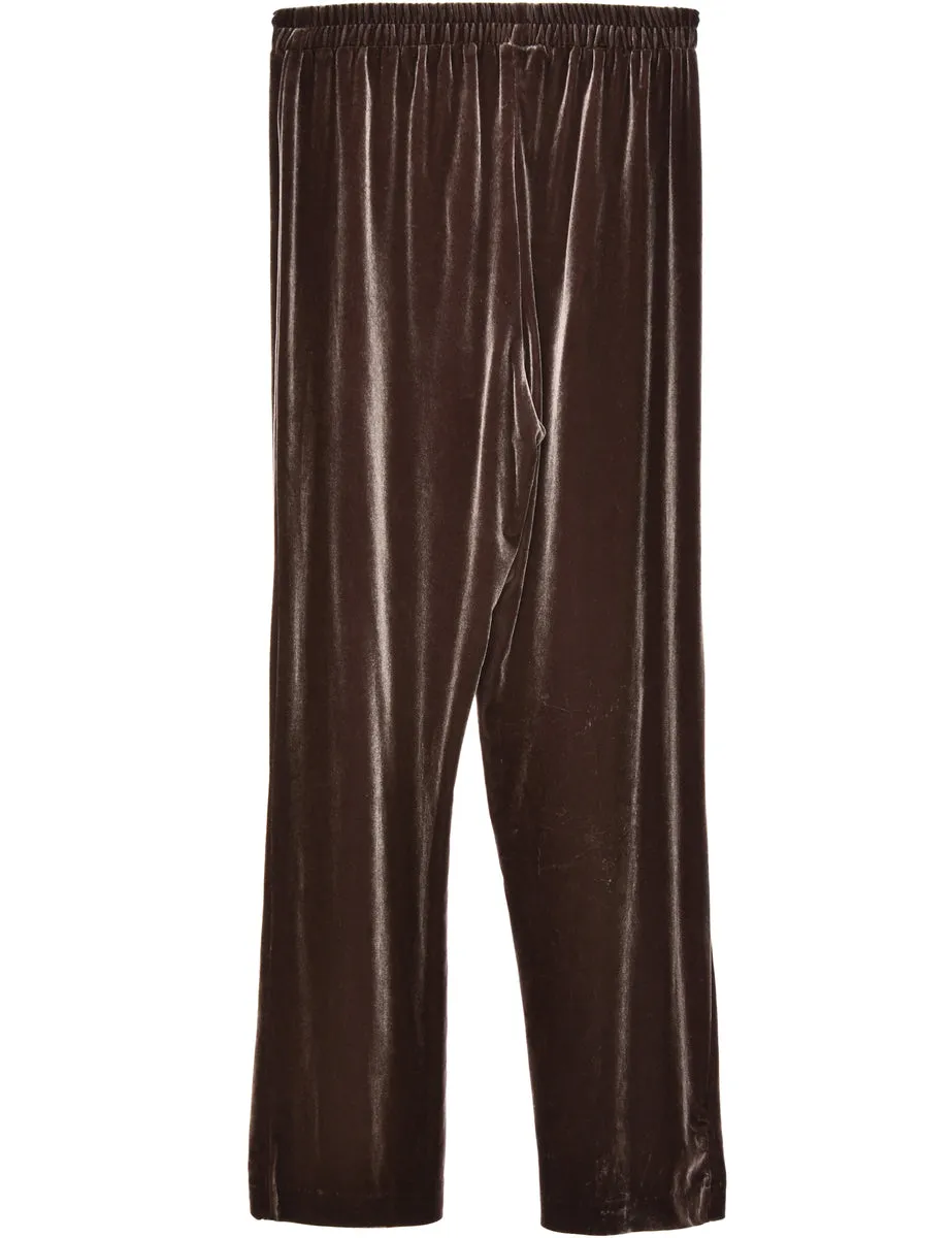 Dark Brown Velvet Trousers - W26 L34