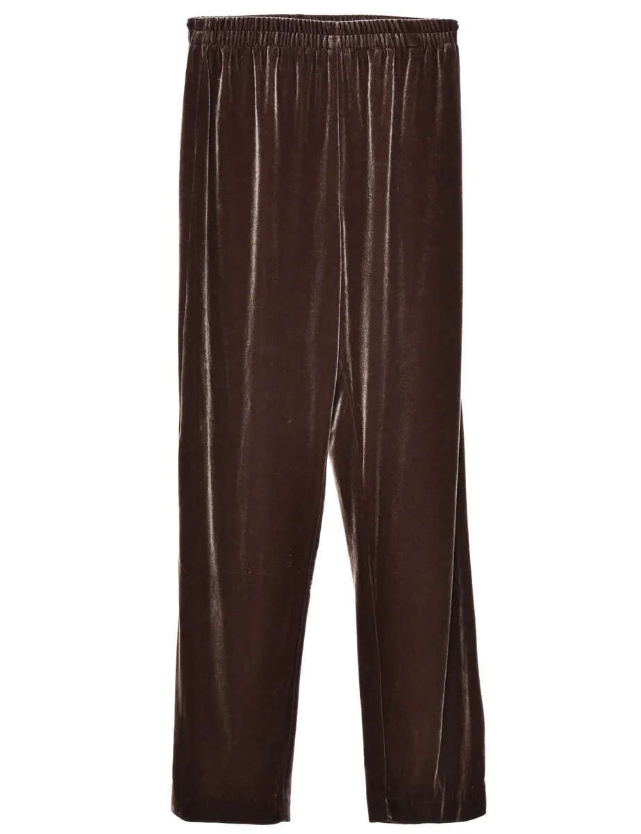 Dark Brown Velvet Trousers - W26 L34