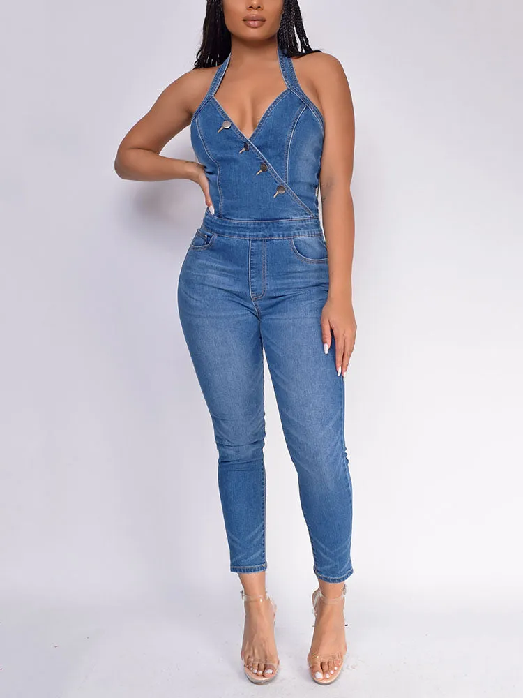 Denim Charming Flared Overall