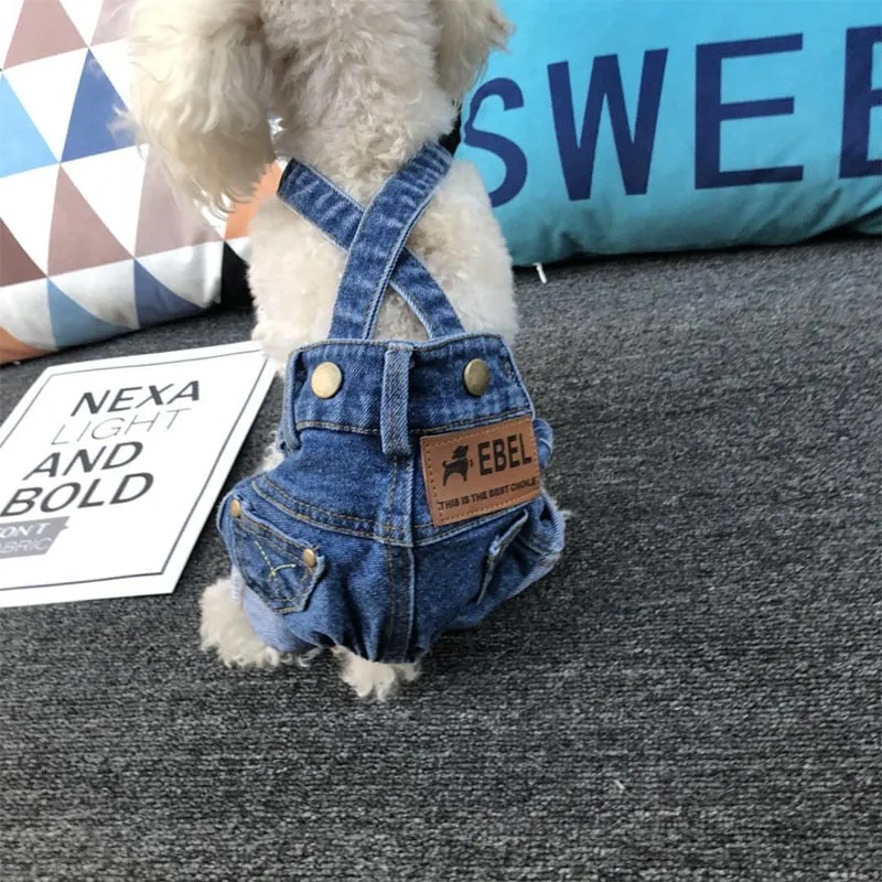 Denim Dog Clothes;  Overall Jeans;  Pet Jumpsuit