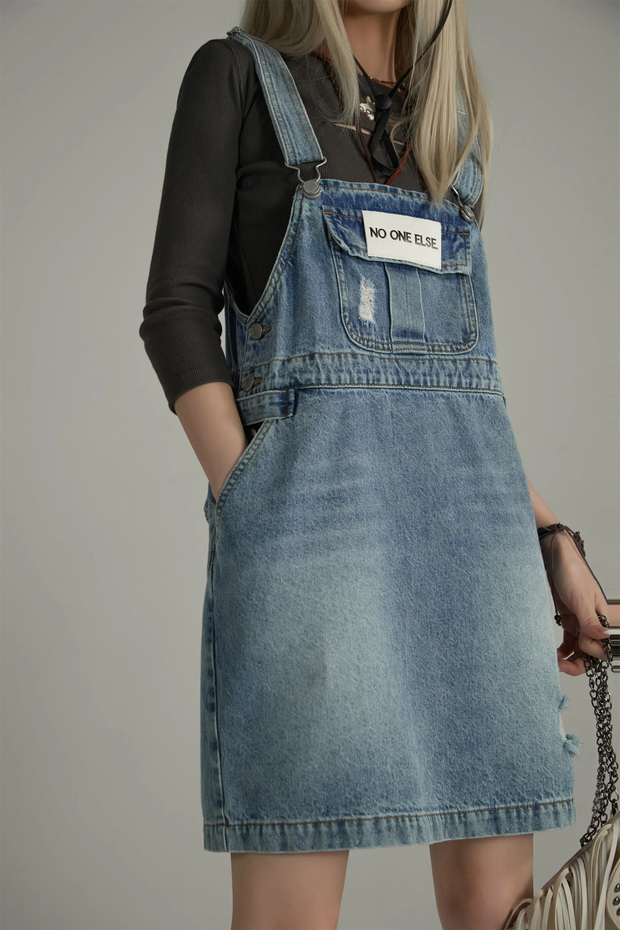 Denim Overall Mini Dress