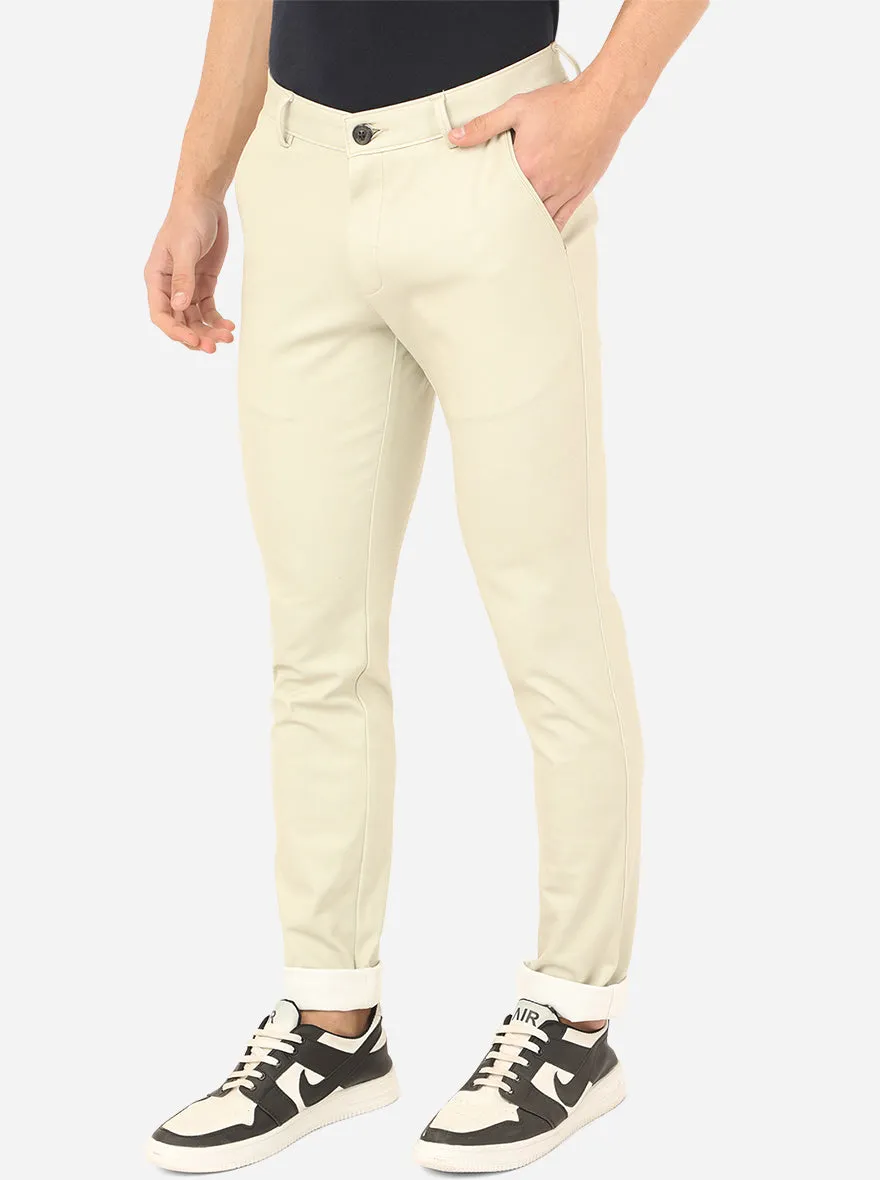 Dessert Yellow Solid Venice Fit Casual Trouser | JadeBlue