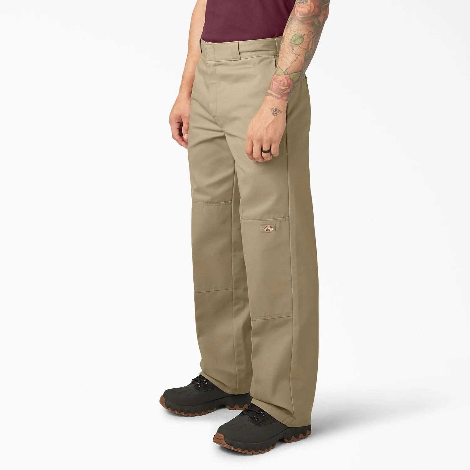 Dickies Men's Loose Fit Twill Double Knee Work Pant_Khaki