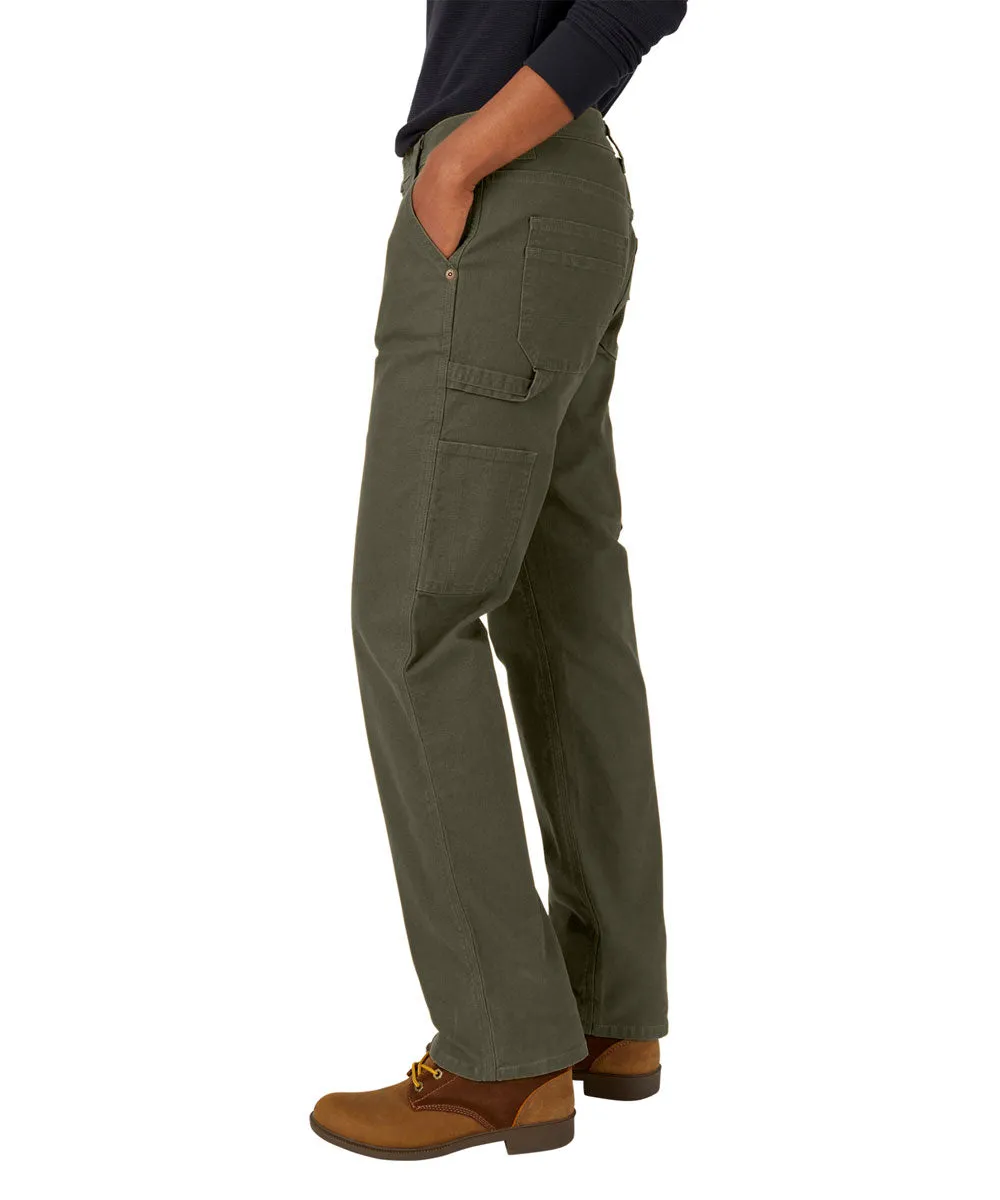 Dickies Women's Duck Carpenter Pants - Rinsed Moss Duck