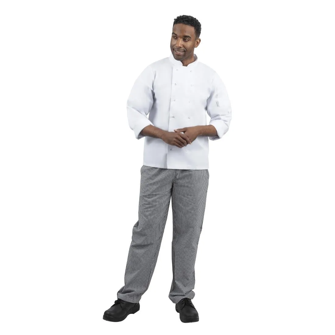 DL712-S Whites Unisex Vegas Chefs Trousers Black and White Check S