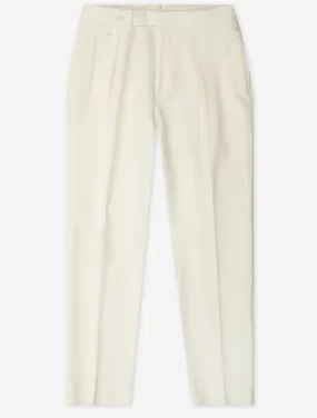 Double Pleat Trousers Cream