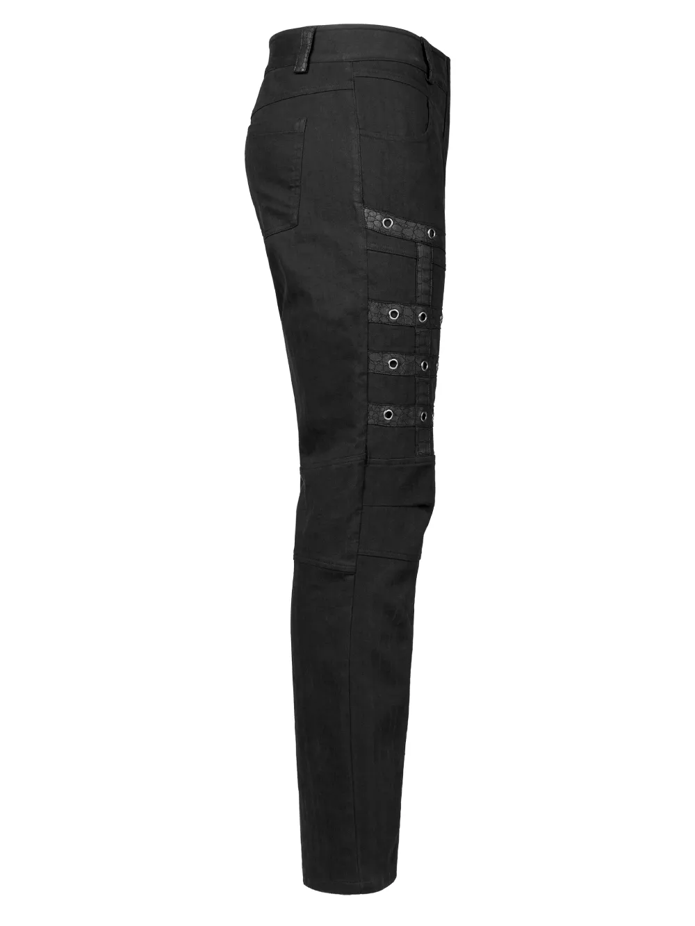 Edgy Black Strap Cargo Pants - Punk Goth Streetwear