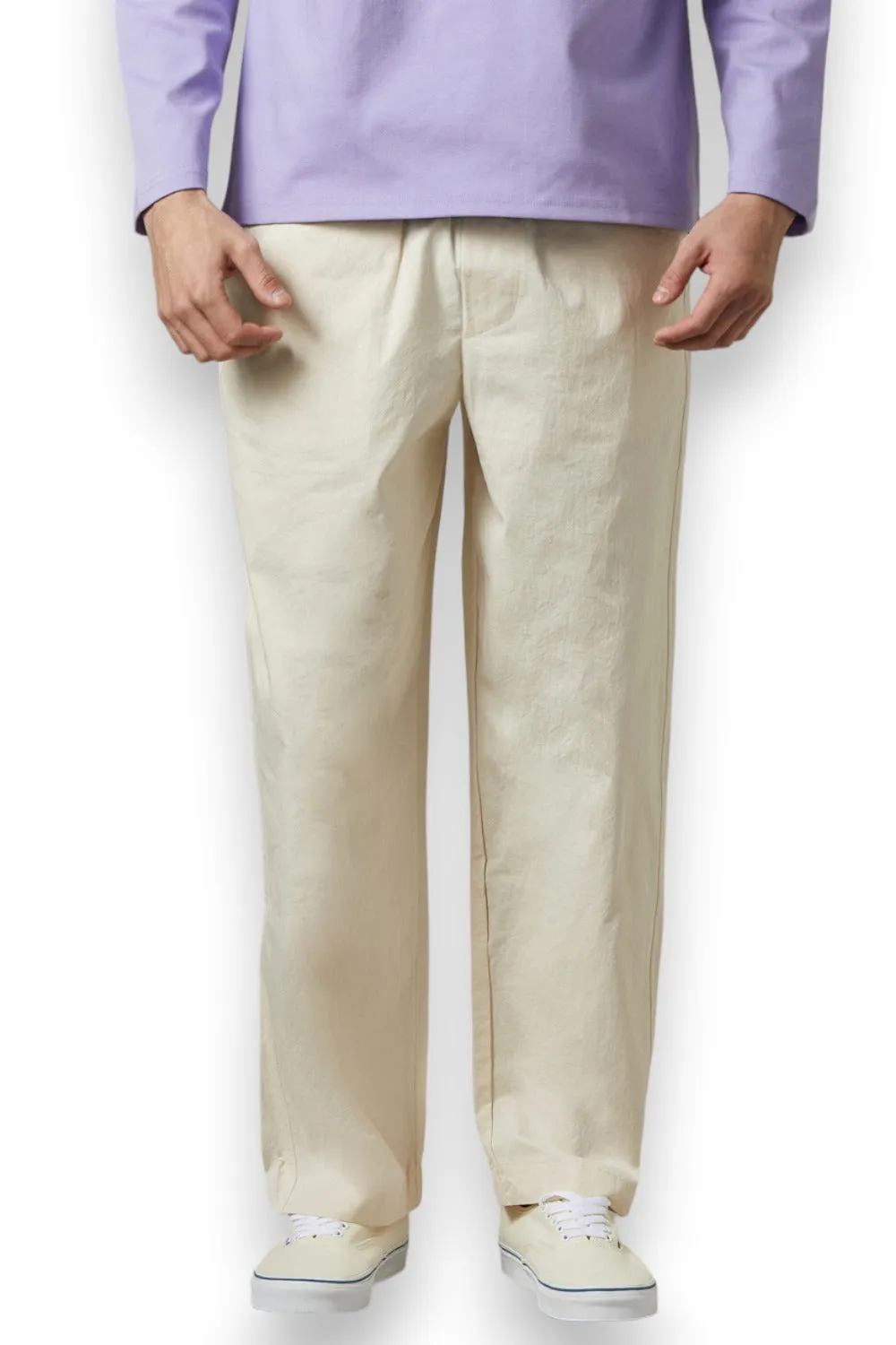 EDUARDO Men's Tapered Fit Banding Cotton Comfort Drawstring Pants.