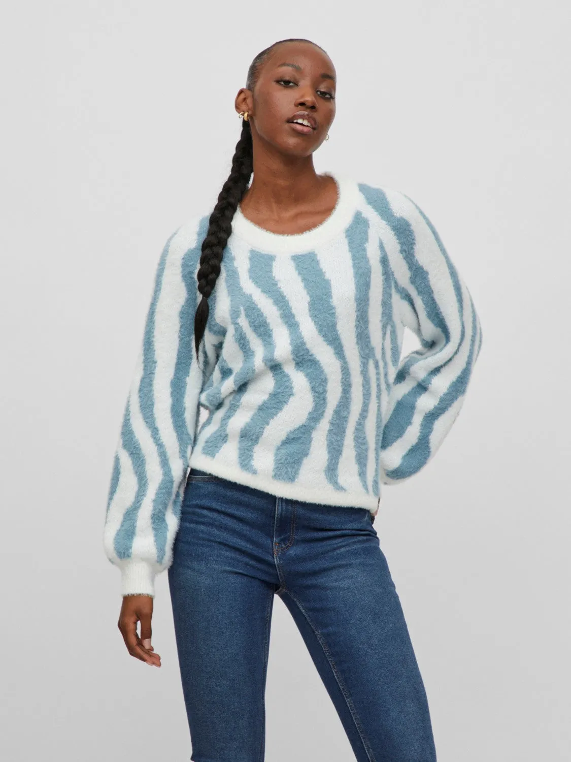 Ello Knit Top (White Alyssum /tourmaline)